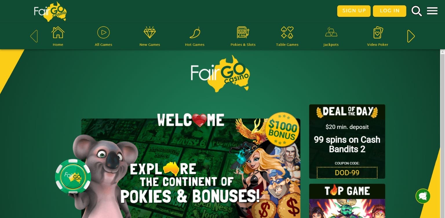 Fair Go Casino AU online casino games and slots, deposit methods and