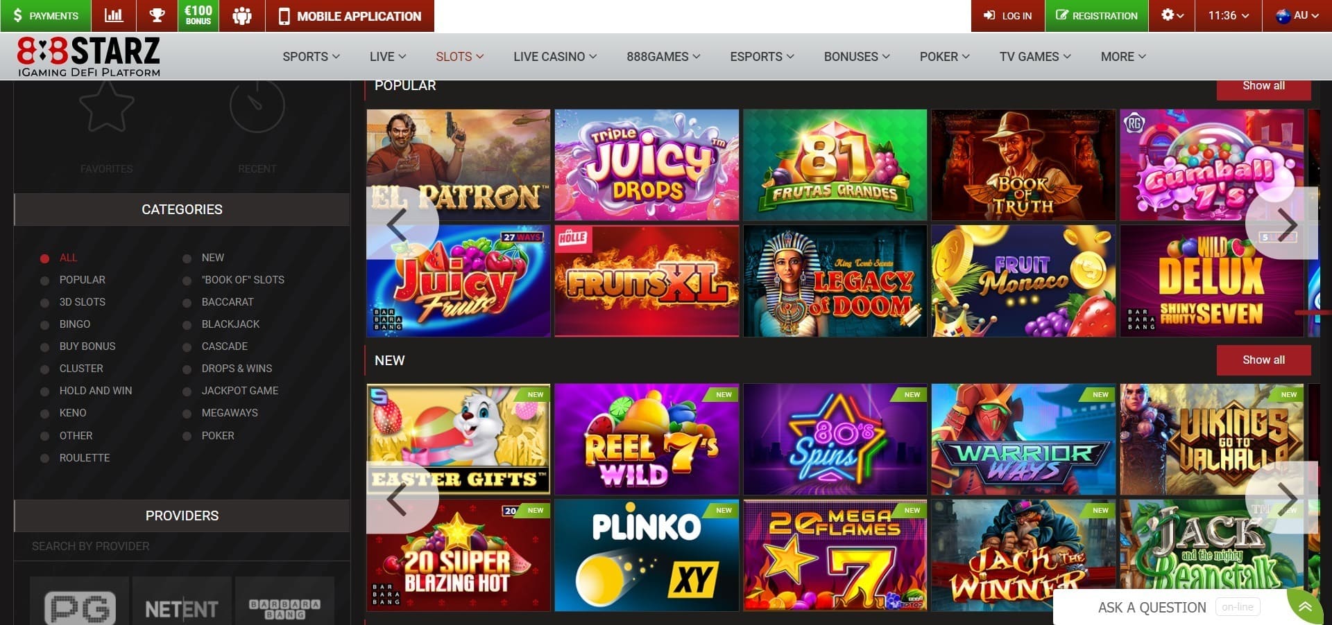 888STARZ Casino AU online casino games and slots, deposit methods and