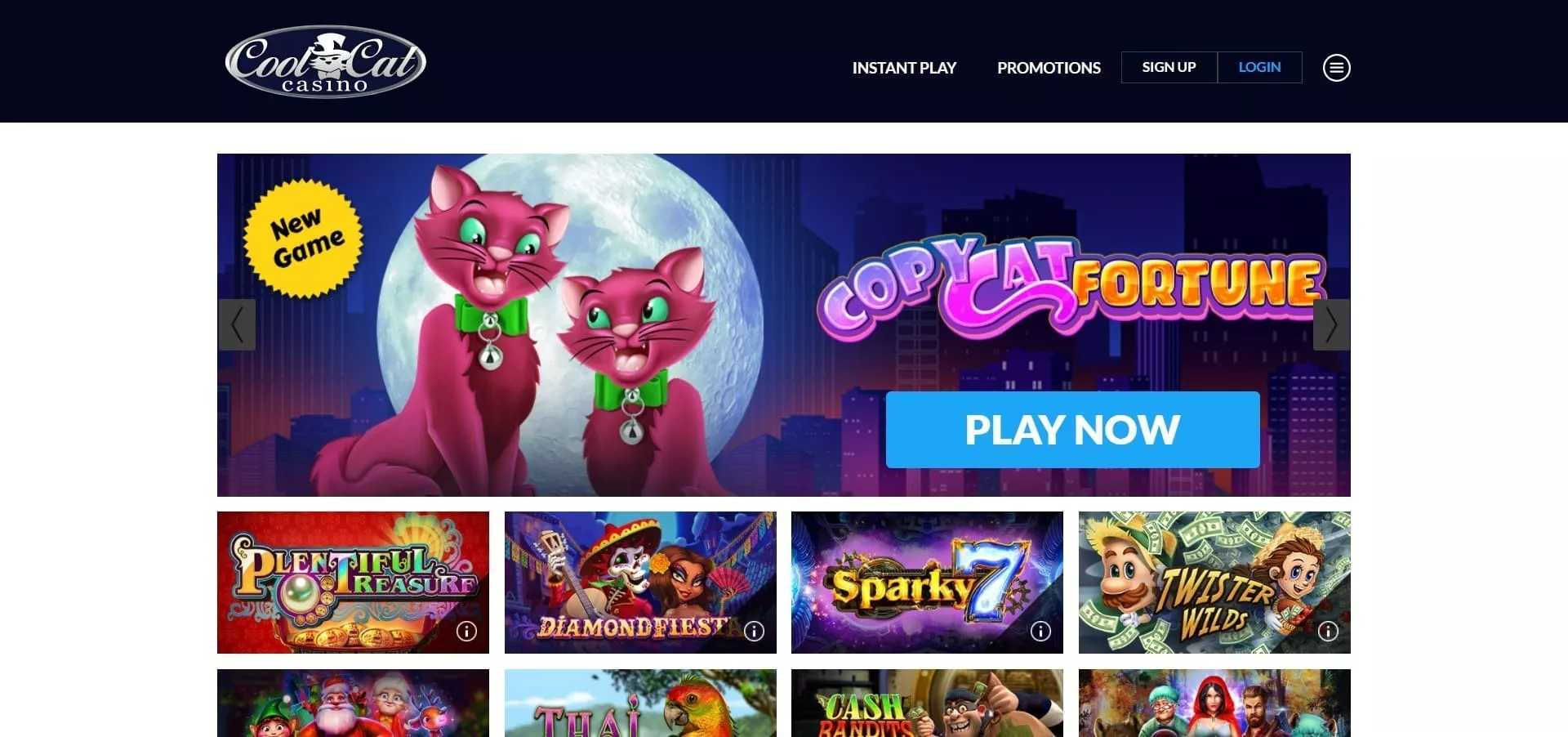 Cool Cat Casino AU - online casino games and slots, deposit methods and bonuses for players