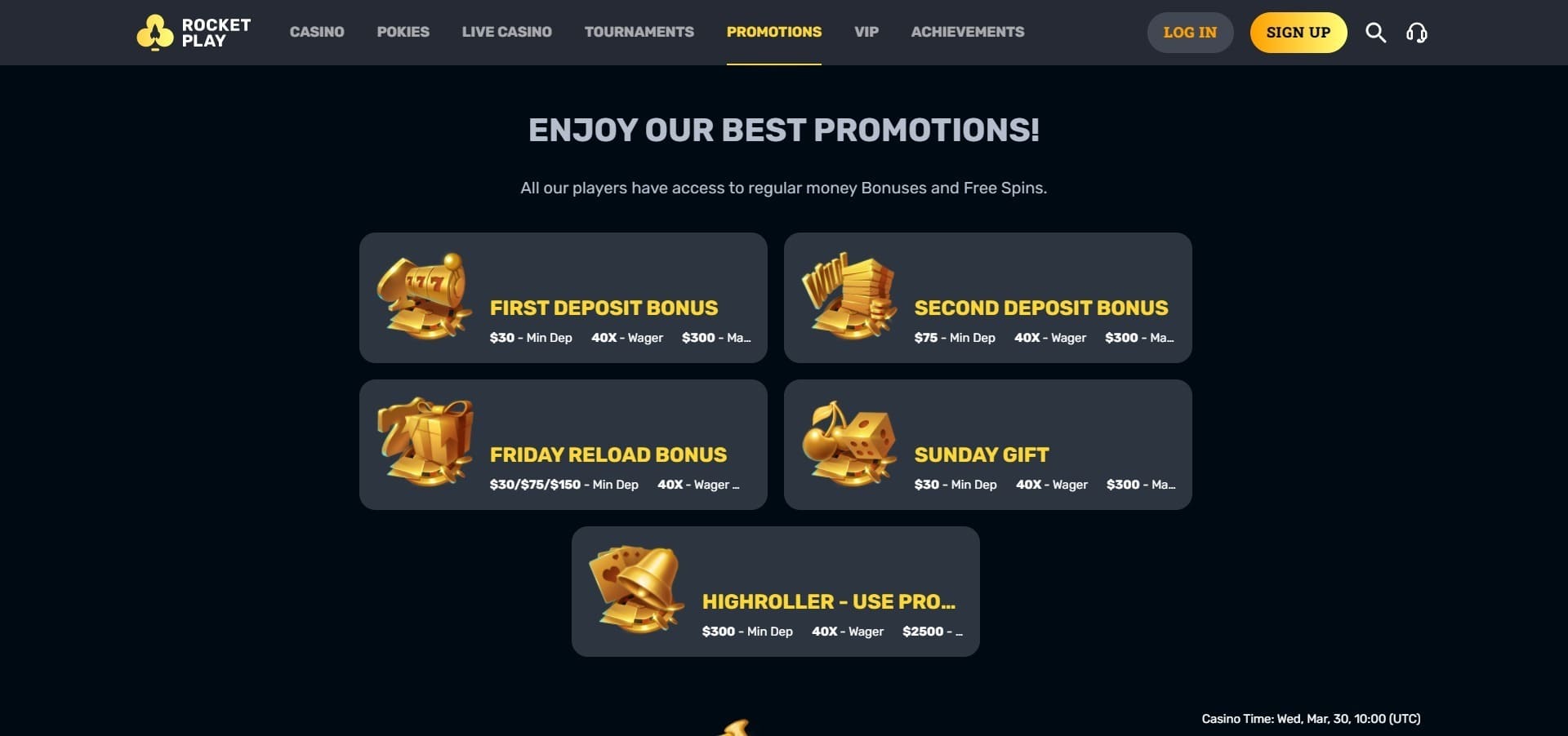 RocketPlay Casino AU - online casino games and slots, deposit methods ...