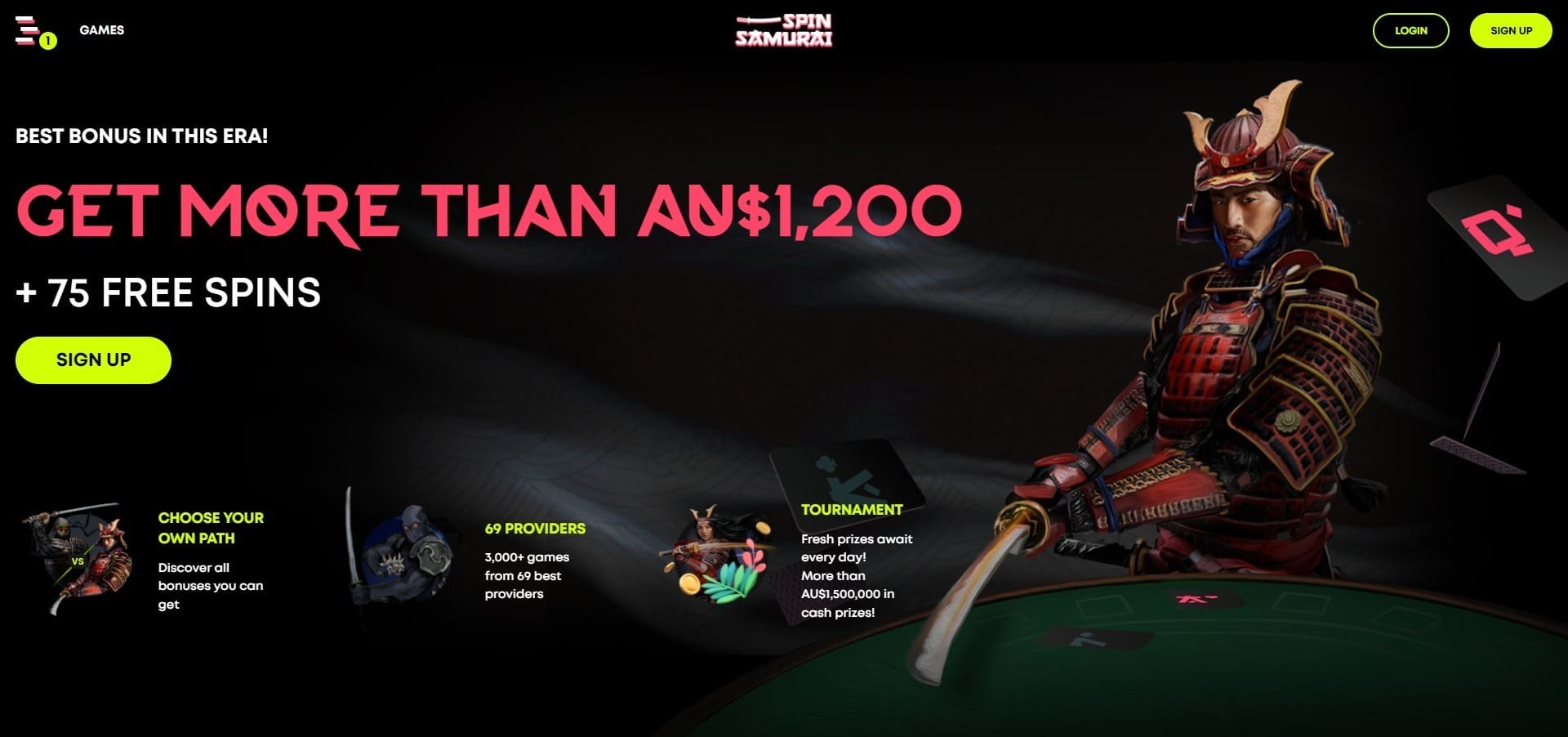 Spin Samurai Casino AU - online casino games and slots, deposit methods ...