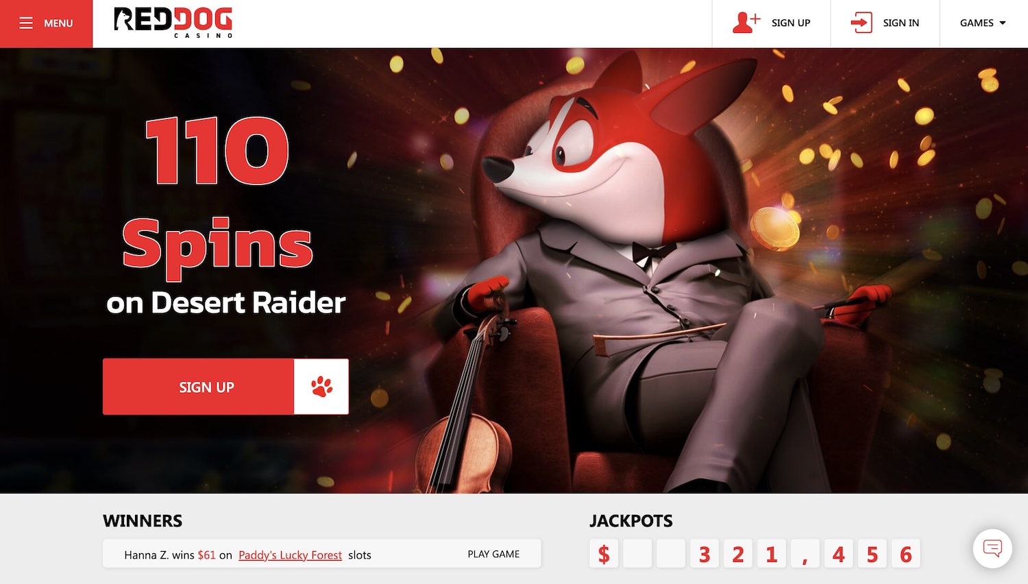 Red Dog Casino AU online casino games and slots, payment options and