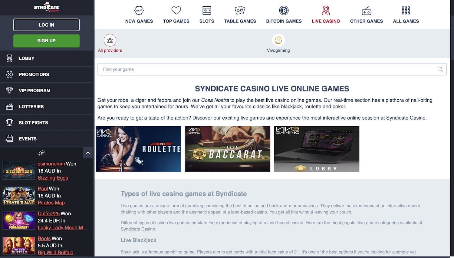 syndicate casino bonus codes