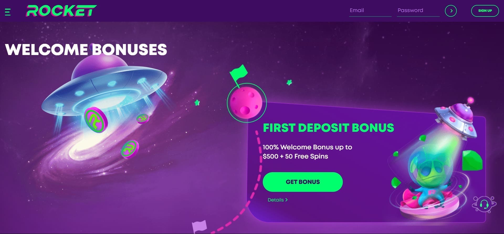 Rocket Casino AU online games and slot machines, deposit methods and bonuses for users