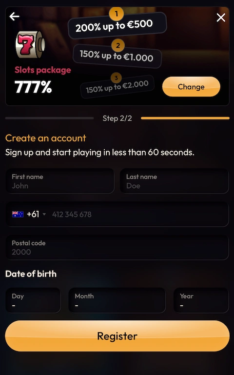 Madcasino-registration