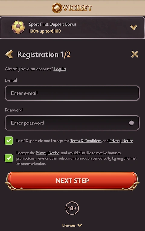Vicibet-casino-registration
