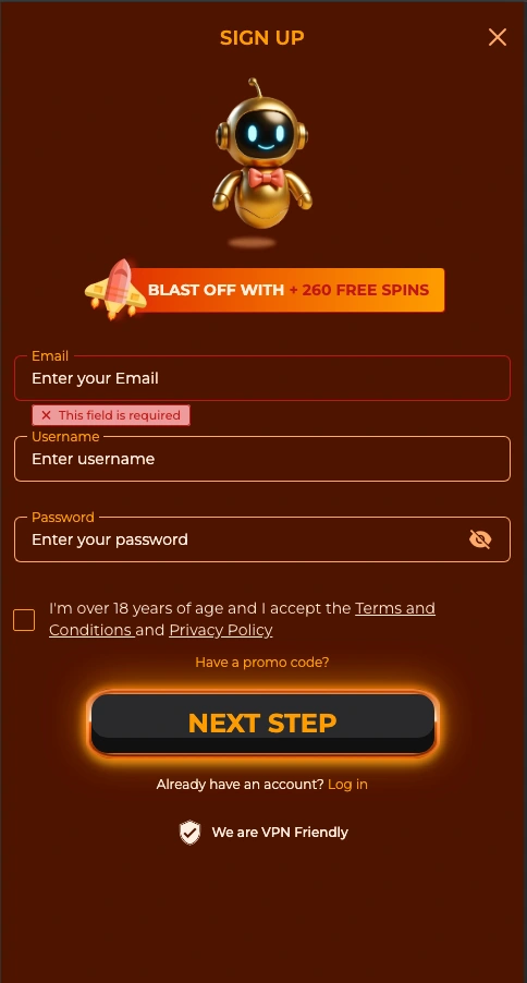 Vegazone_registration