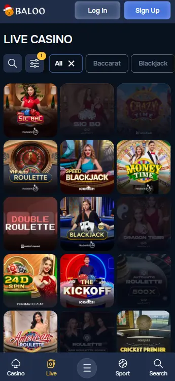 Baloo Bet Live Casino