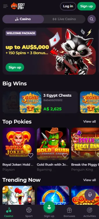 Rockyspin Main Page