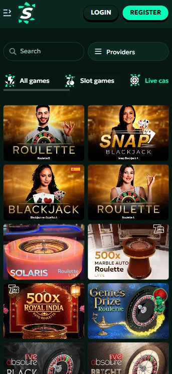 SagaSpins Live Casino