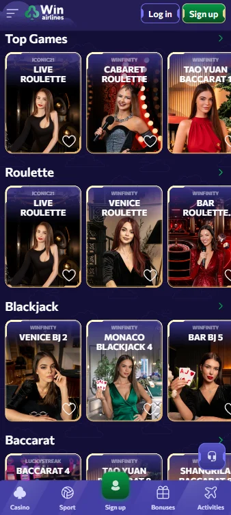 WinAirlines Live Casino
