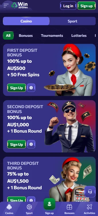 WinAirlines Bonuses