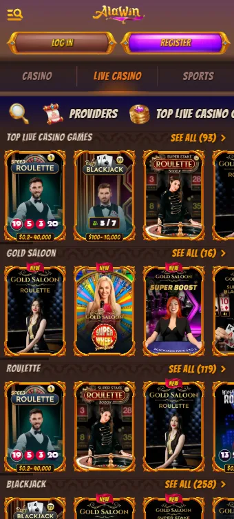 Alawin Live Casino