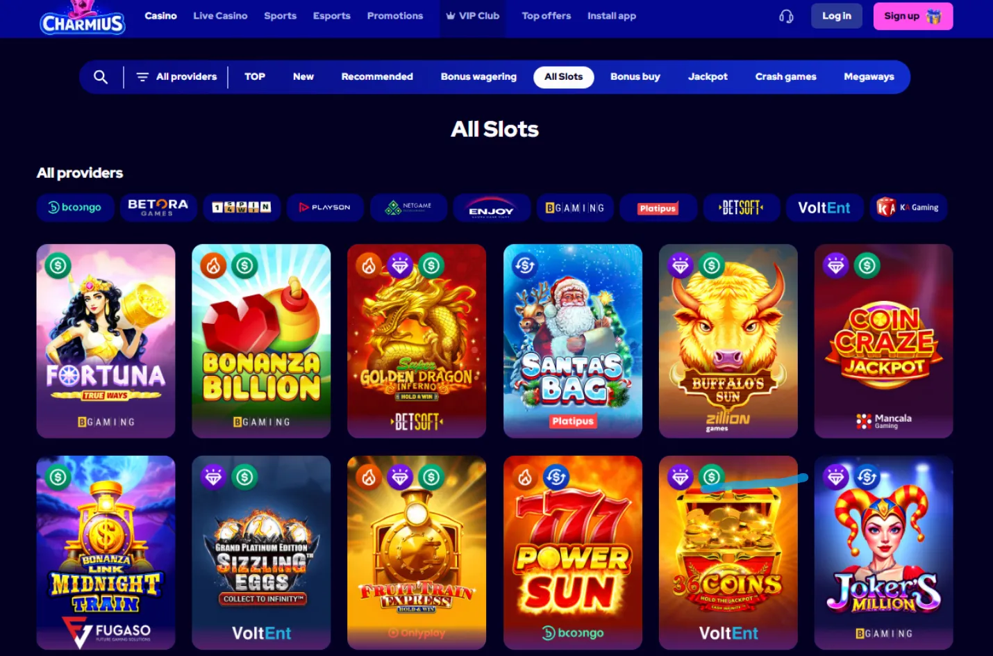 Most Popular Slots at Charmius Casino
