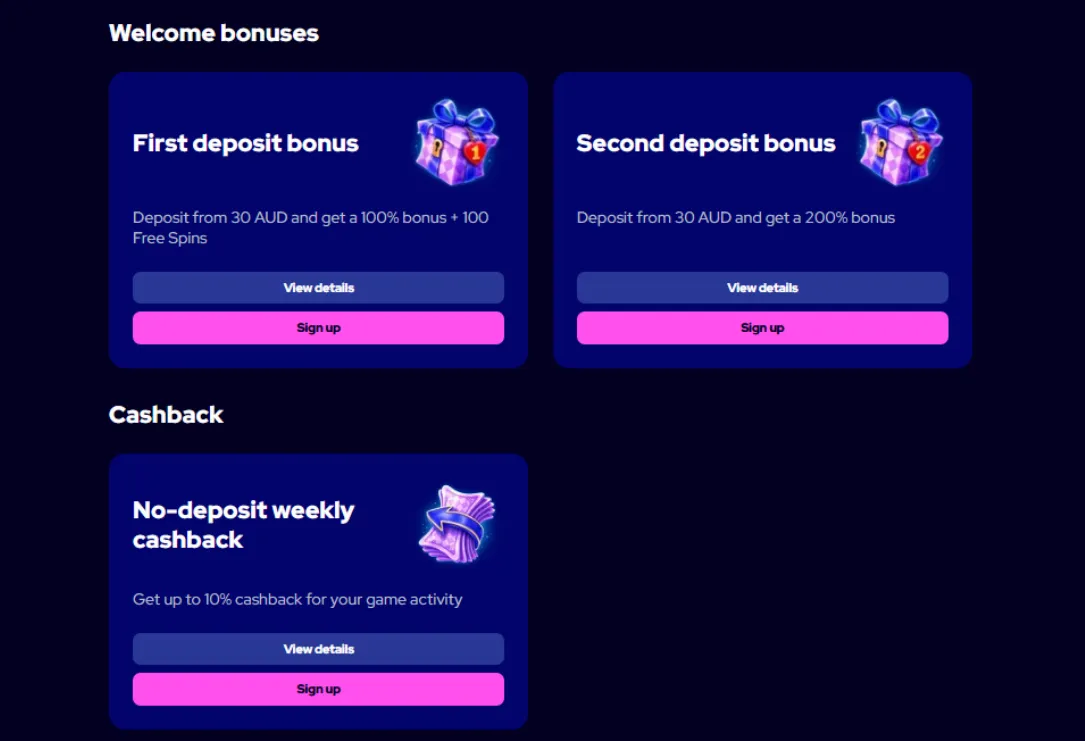 Charmius Casino Welcome Bonus – Up to 2000 AUD