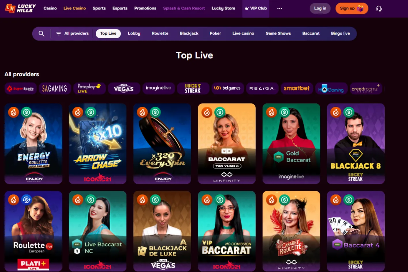 LuckyHills Live Dealer Games